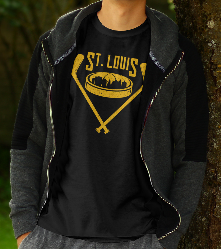 St Louis Missouri Skyline Vintage Hockey T-Shirt