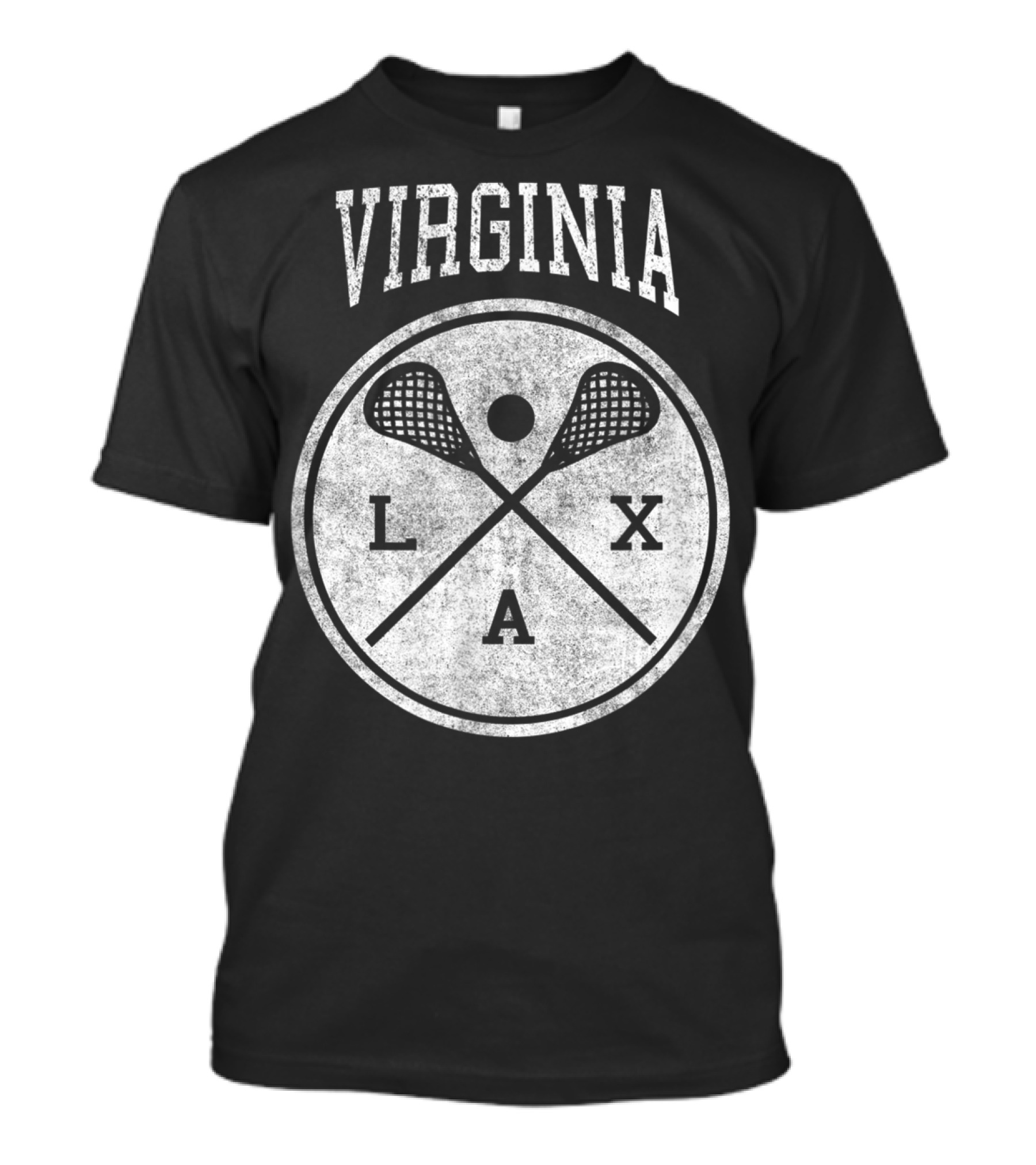 Virginia LAX Vintage Lacrosse Crossed Sticks Circle T-Shirt