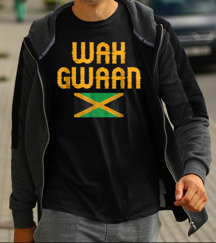 Wah Gwaan Jamaican Flag Banner T-Shirt