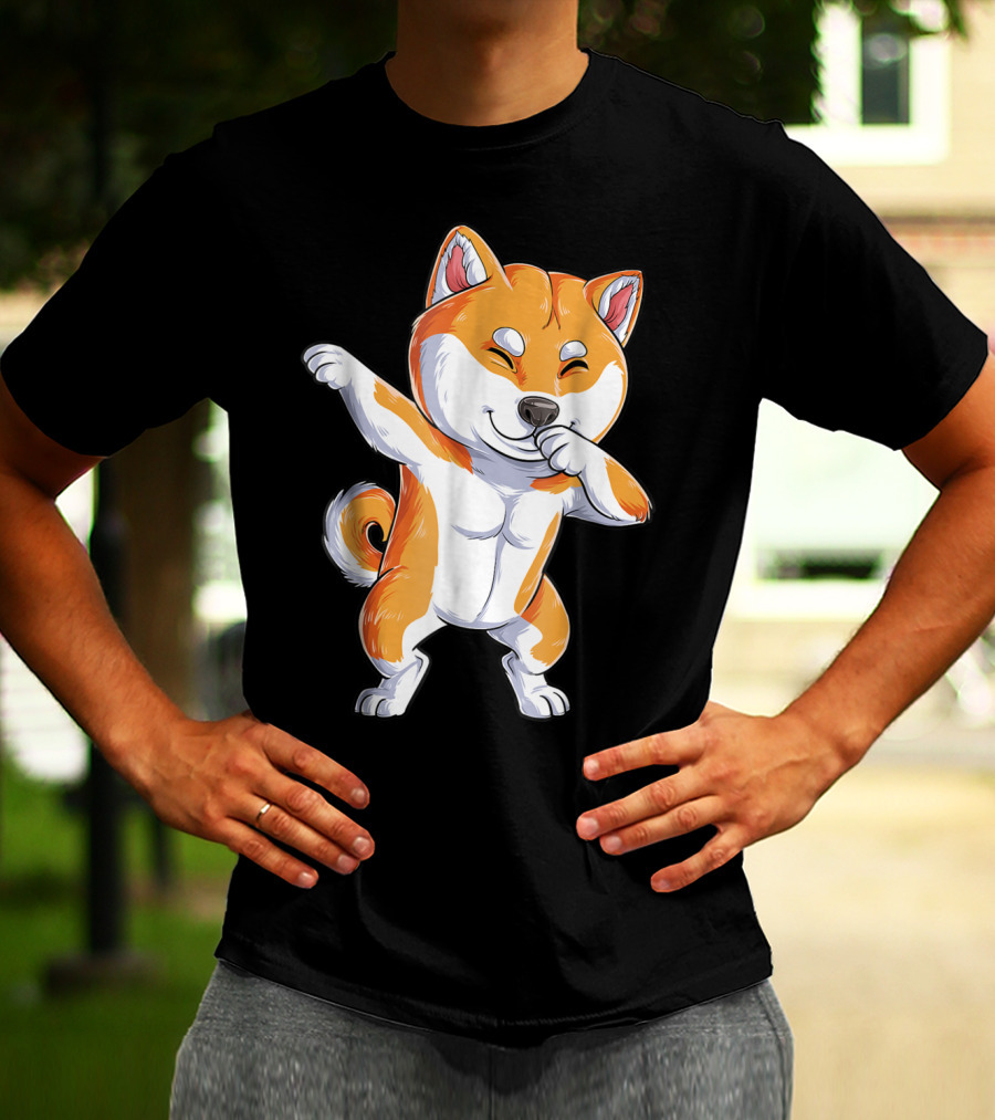 Dabbing Shiba Inu Kids Boys Puppy Dance T-Shirt