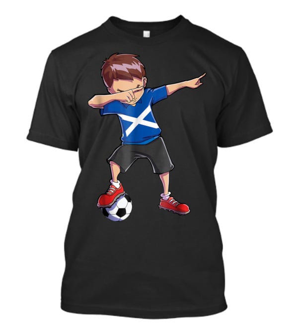 Dabbing Soccer Boys Scottish Flag Football Scotland T-Shirt