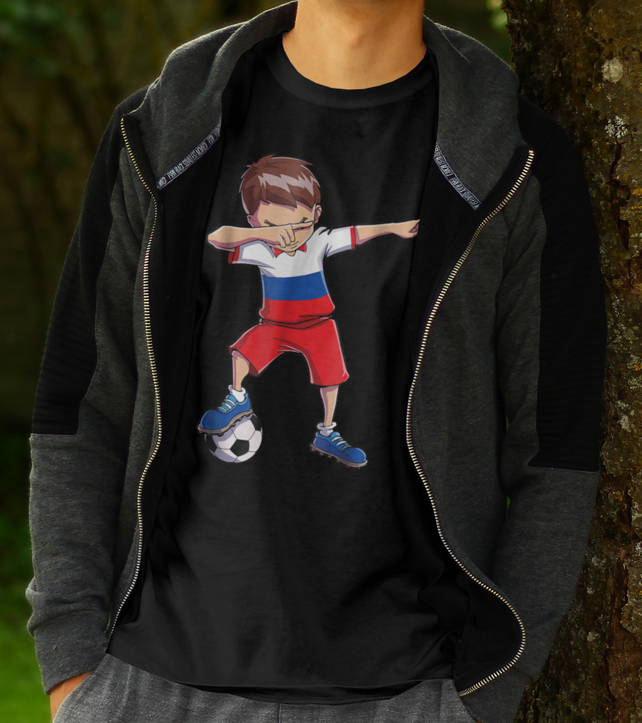 Dabbing Soccer Russia Russian Football Player T-Shirt