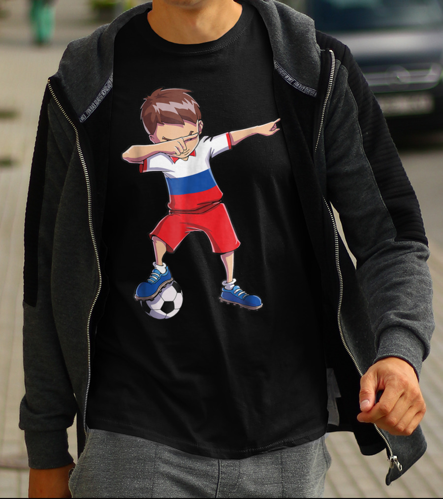 Dabbing Soccer Russia Russian Football Player T-Shirt