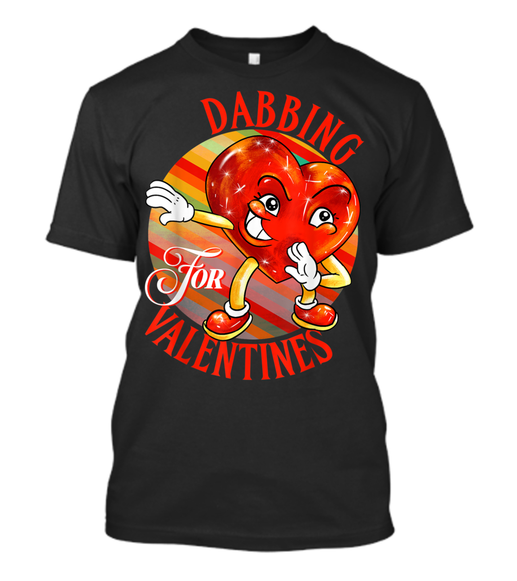 Dabbing Heart For Valentines Vintage Sunrise T-Shirt