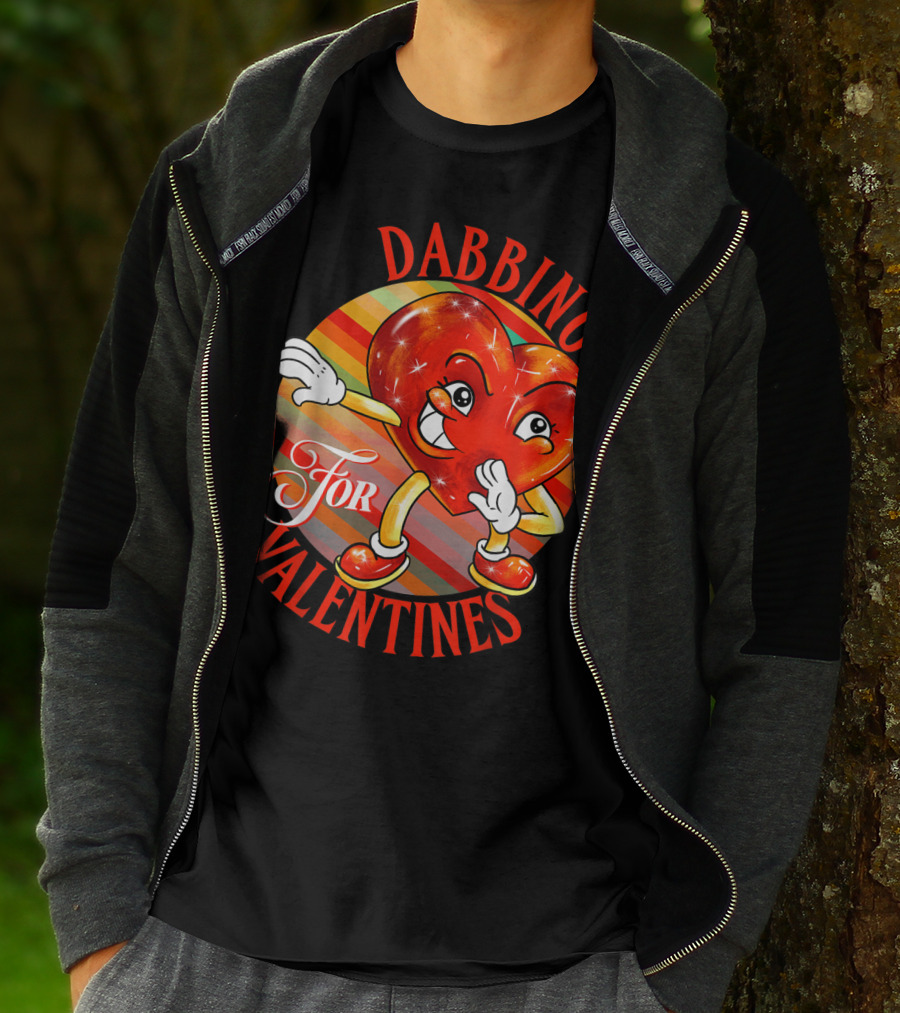 Dabbing Heart For Valentines Vintage Sunrise T-Shirt