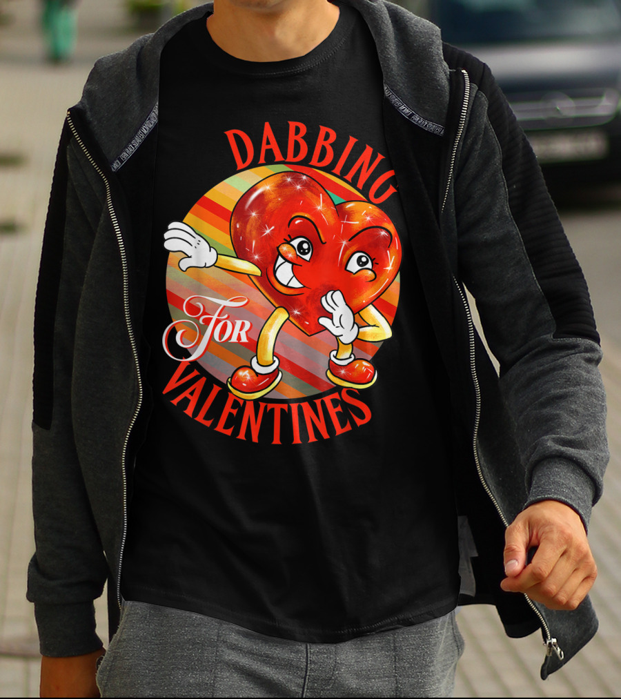 Dabbing Heart For Valentines Vintage Sunrise T-Shirt