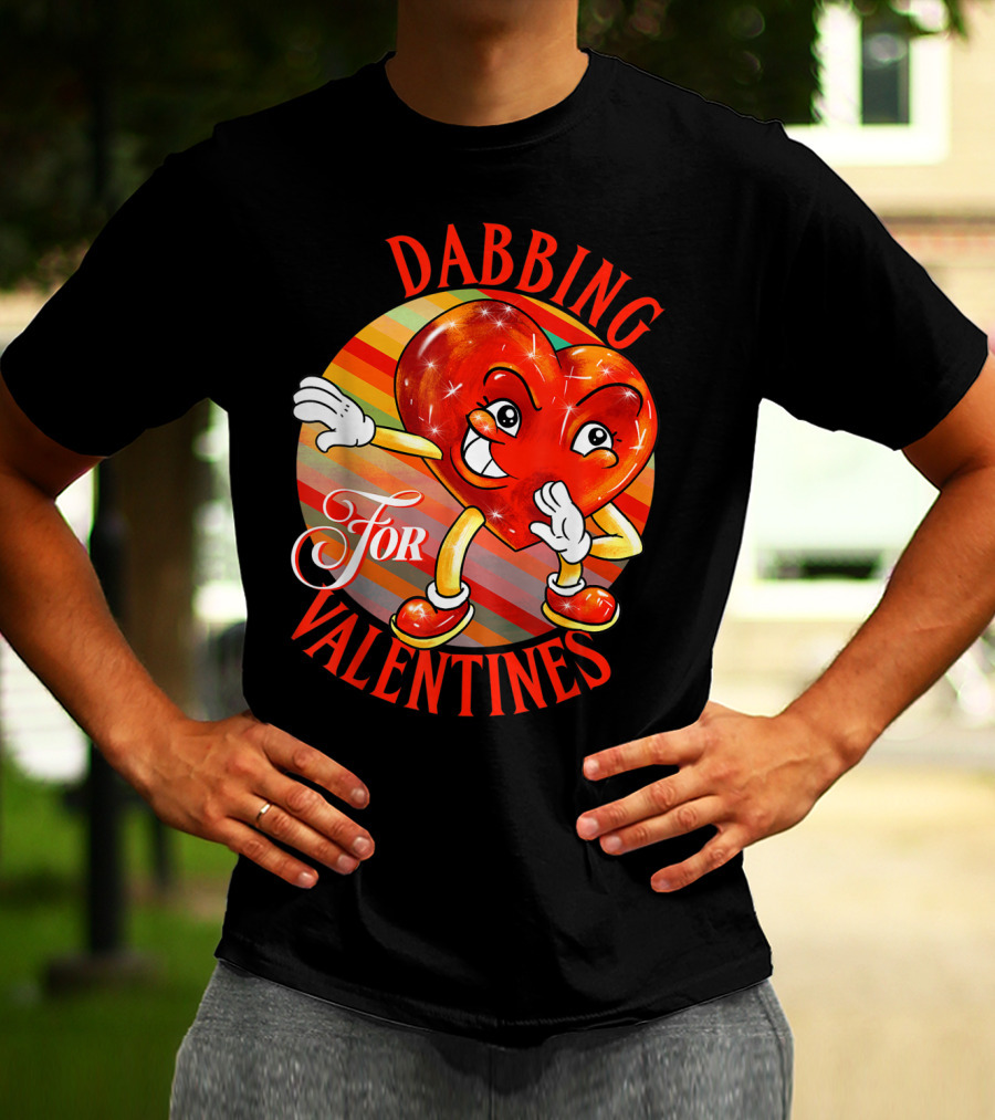 Dabbing Heart For Valentines Vintage Sunrise T-Shirt