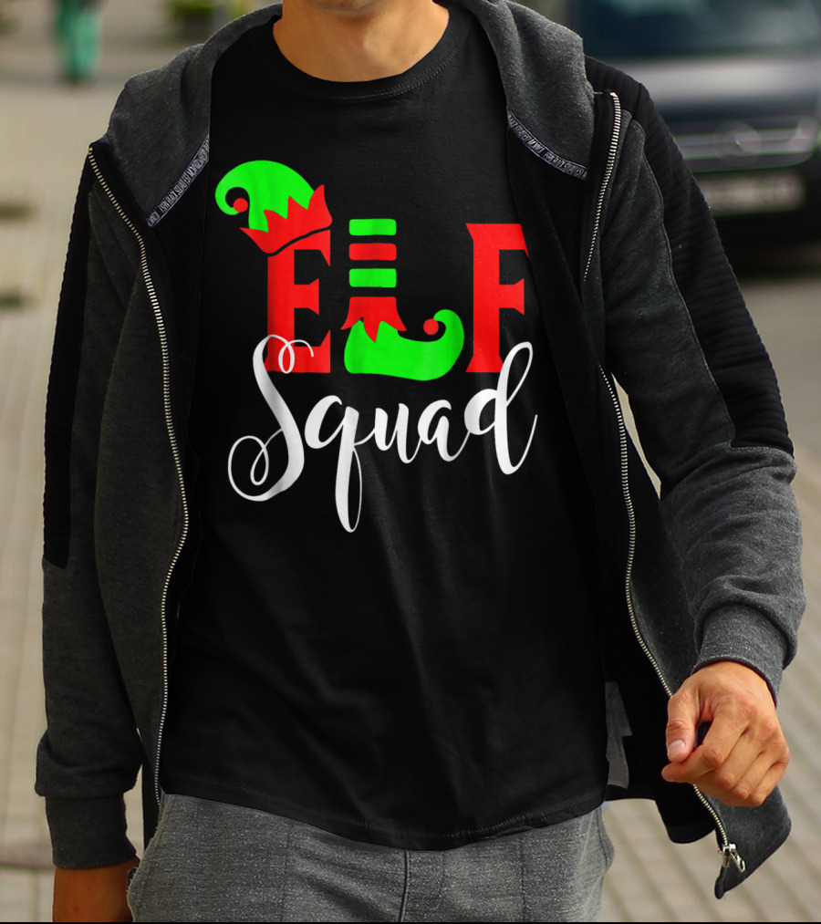 Elf Squad Festive Holiday Family T-Shirt