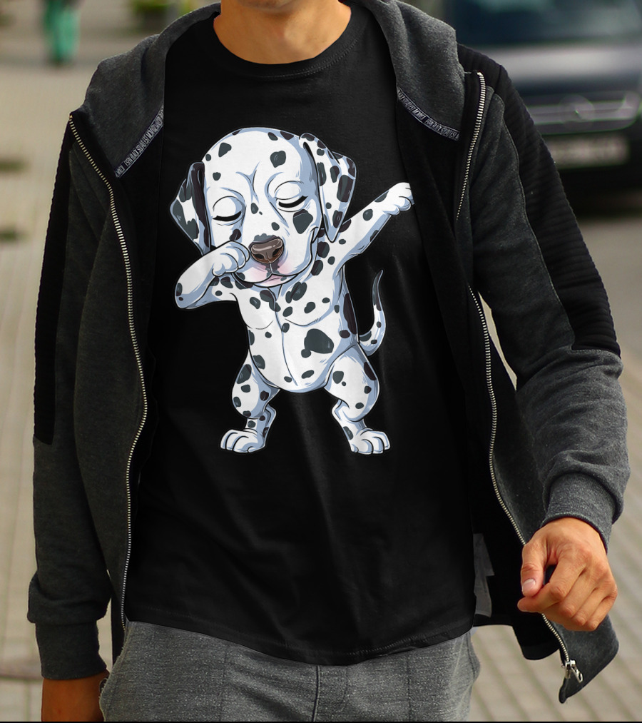 Dalmatian Dabbing Dog Lover Kids Boys Dab T-Shirt
