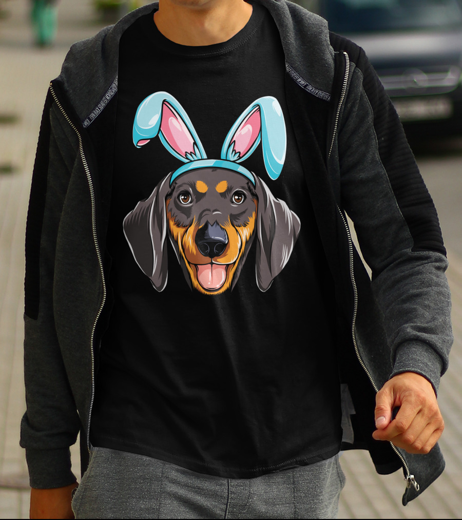 Easter Bunny Ears Dachshund Dog Boys Girl T-Shirt