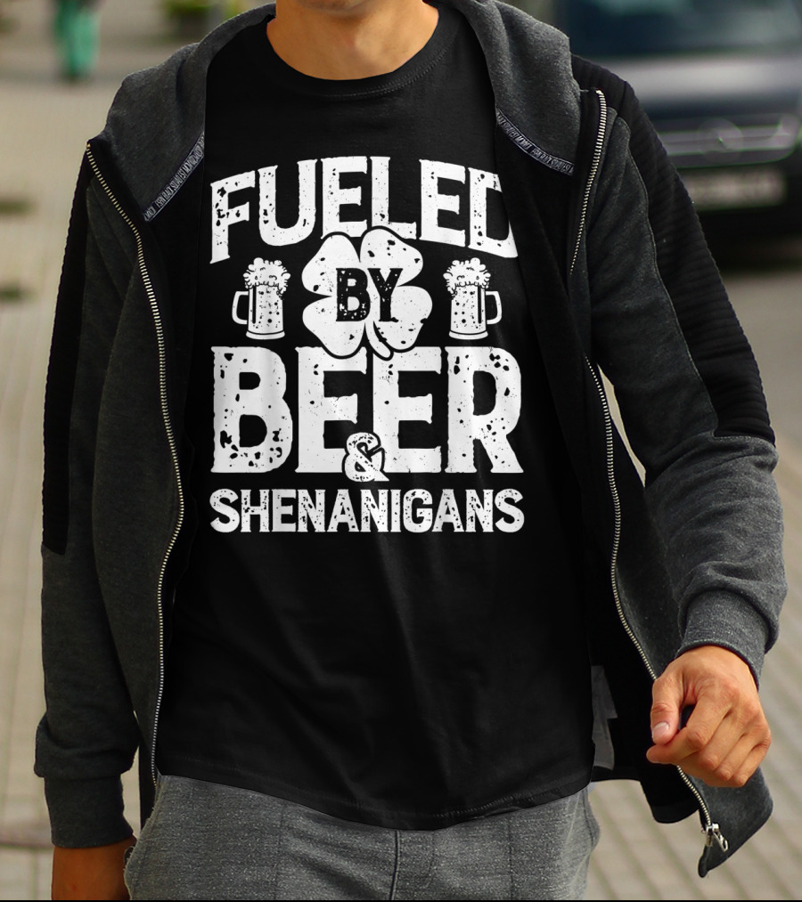 Fueled By Beer Shamrock And Shenanigans T-Shirt