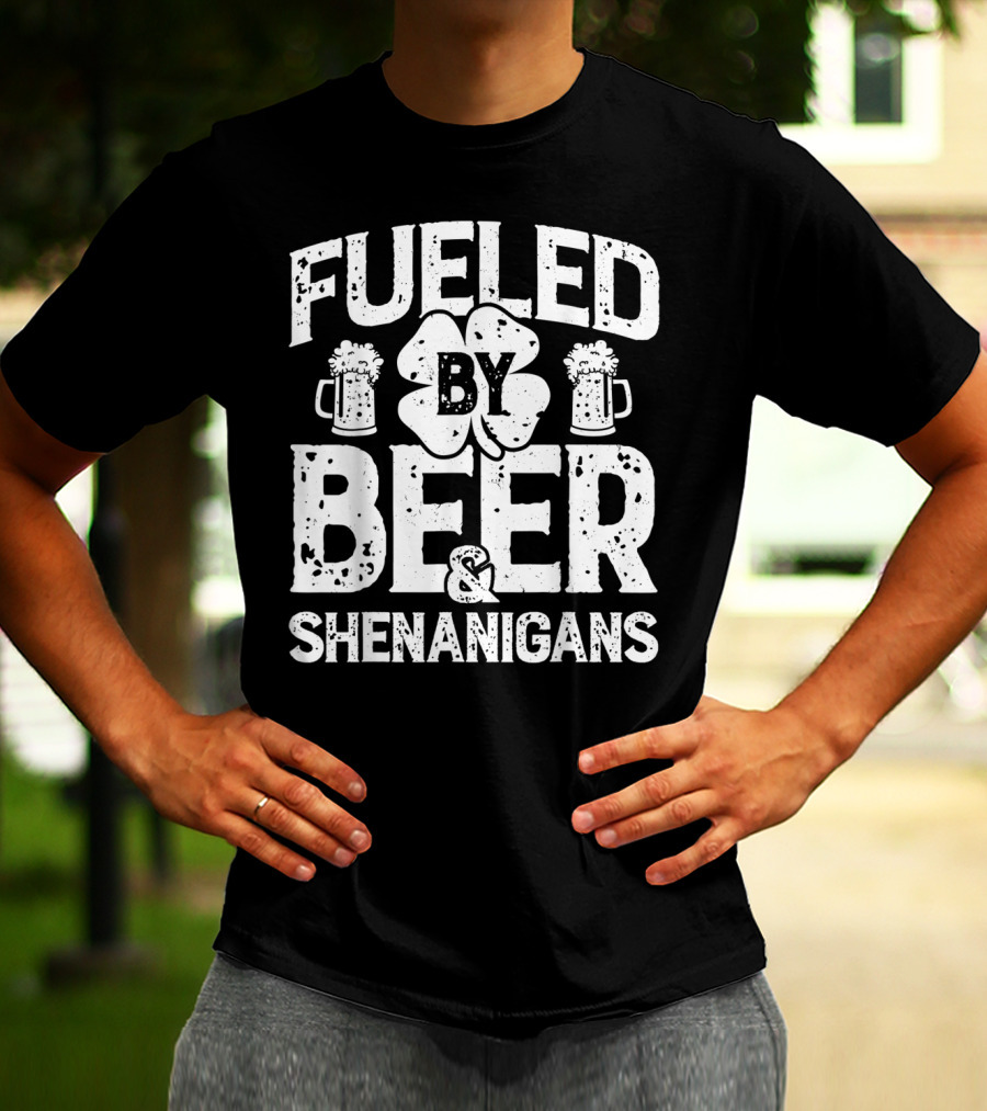 Fueled By Beer Shamrock And Shenanigans T-Shirt