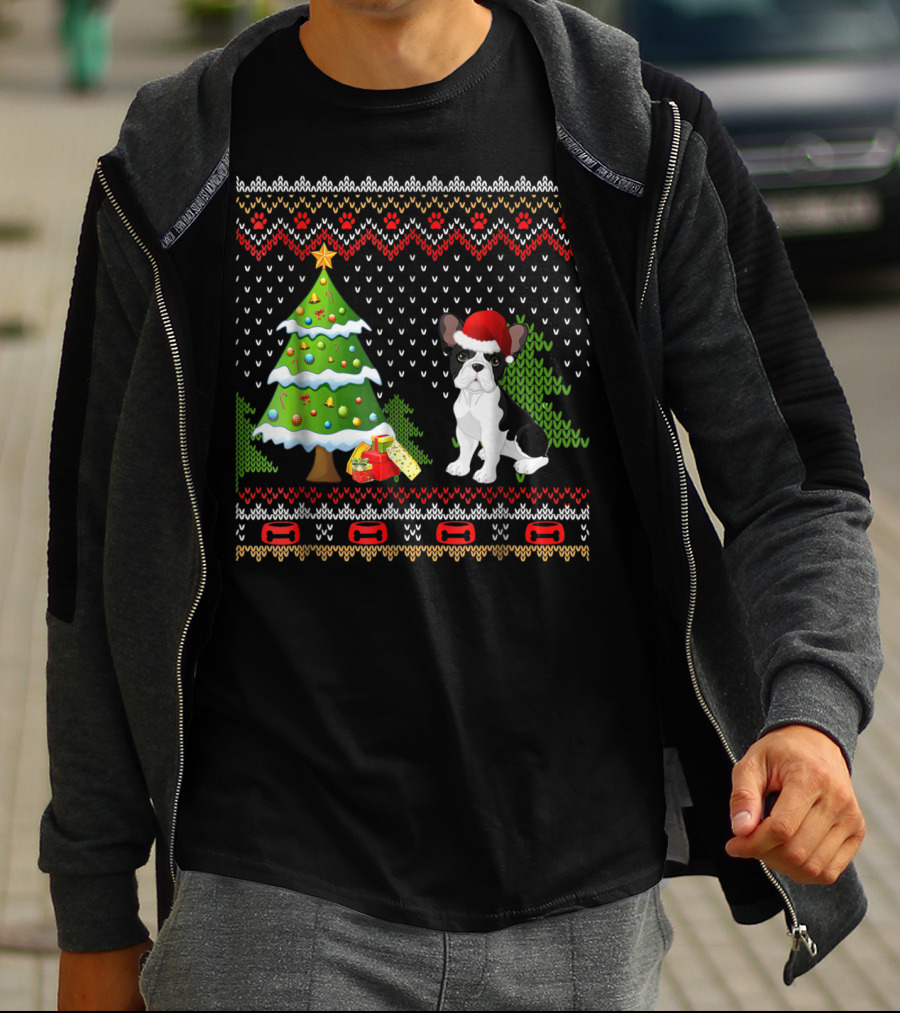 French Bulldogs Santa Christmas Tree Presents Holiday T-Shirt