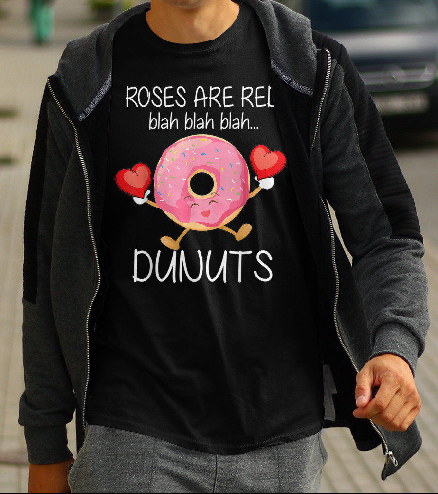 Roses Are Red Blah Blah Blah Donuts Holding Hearts T-Shirt