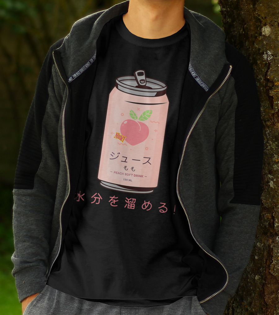 90s Japanese Aesthetic Peach Soft Drink Juice Can 150ML T-Shirt