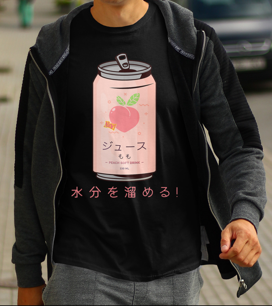 90s Japanese Aesthetic Peach Soft Drink Juice Can 150ML T-Shirt