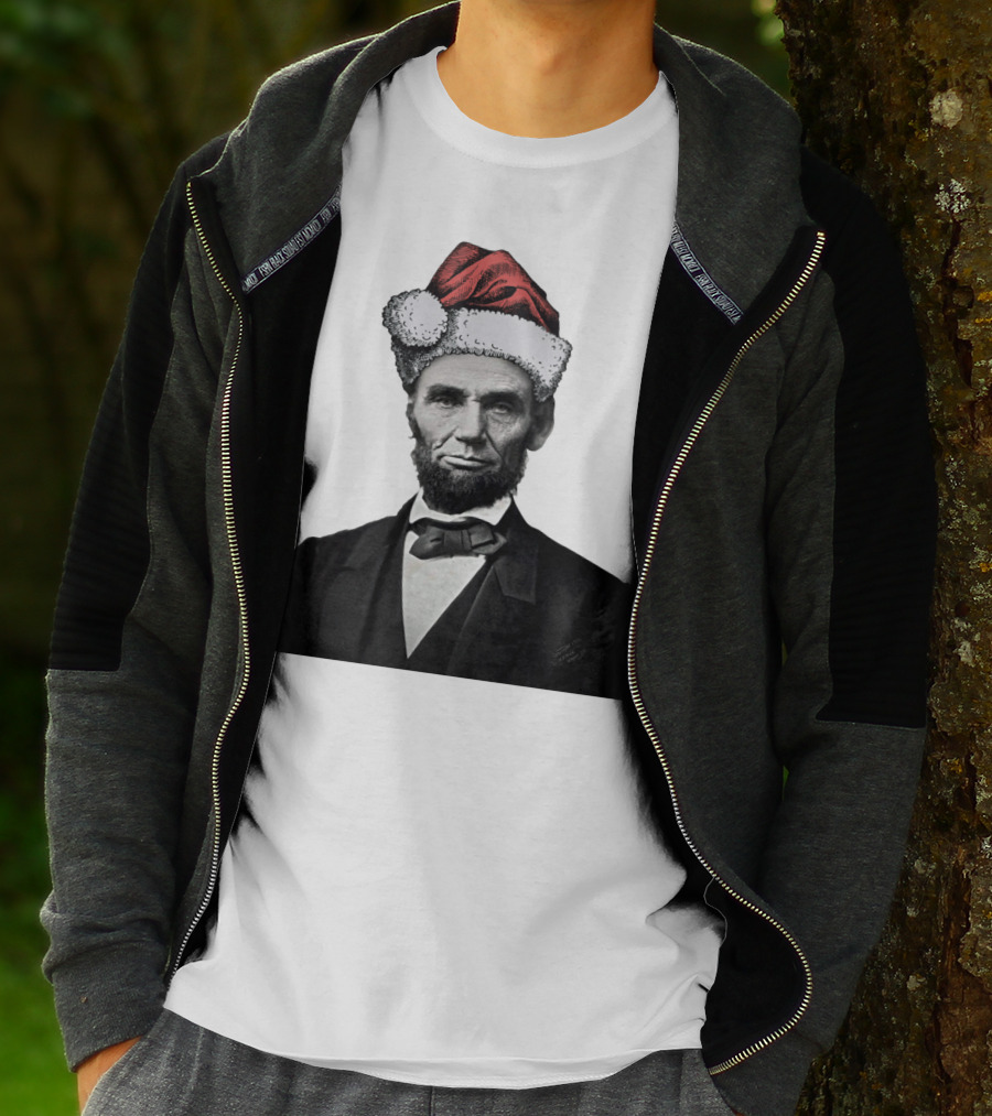 Abraham Lincoln Santa Hat T-Shirt