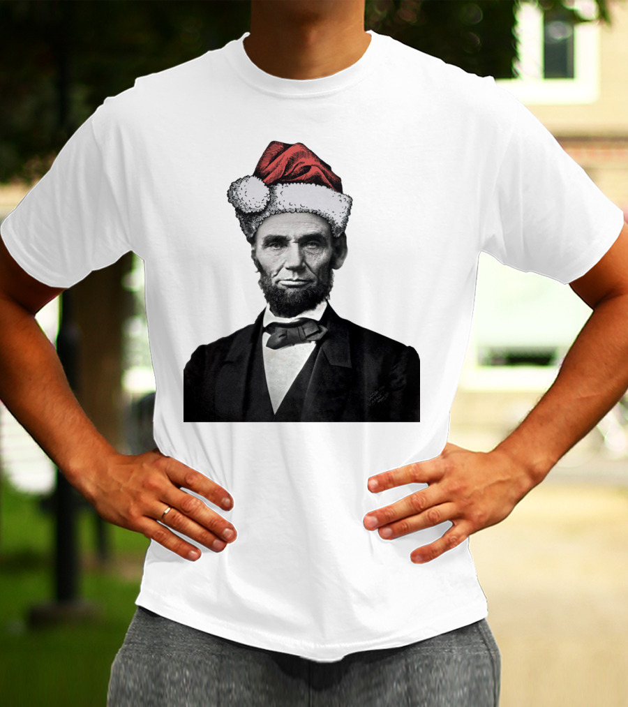 Abraham Lincoln Santa Hat T-Shirt