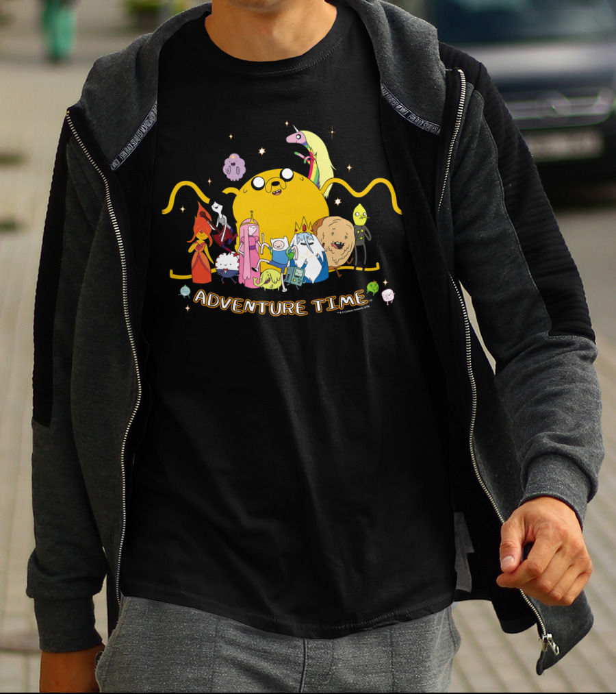Adventure Time Characters Gathered With Jake Outstretched T-Shirt
