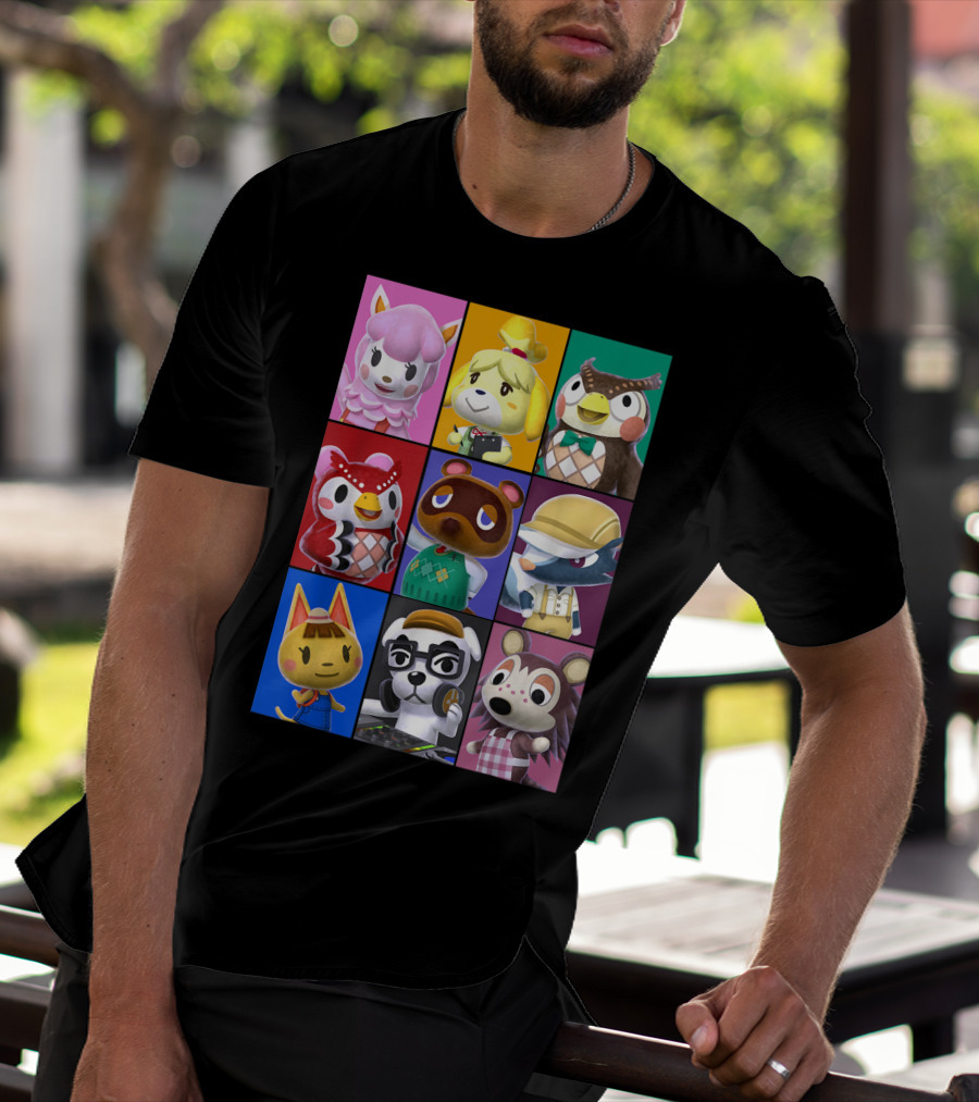 Animal Crossing Character Grid Featuring Isabelle And Tom Nook T-Shirt