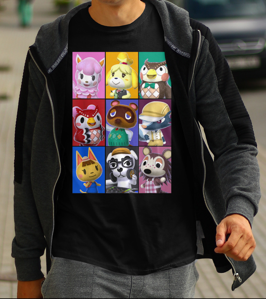 Animal Crossing Character Grid Featuring Isabelle And Tom Nook T-Shirt