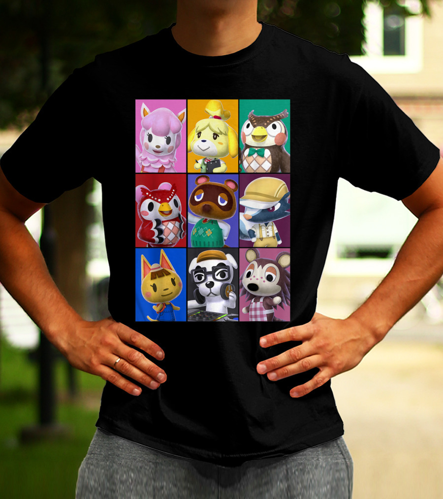 Animal Crossing Character Grid Featuring Isabelle And Tom Nook T-Shirt