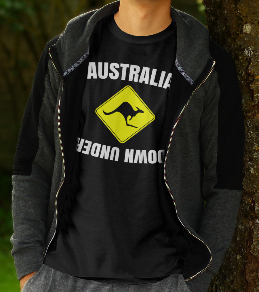 Australia Down Under Kangaroo Road Sign T-Shirt