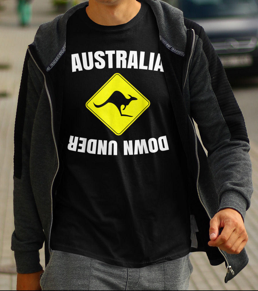 Australia Down Under Kangaroo Road Sign T-Shirt