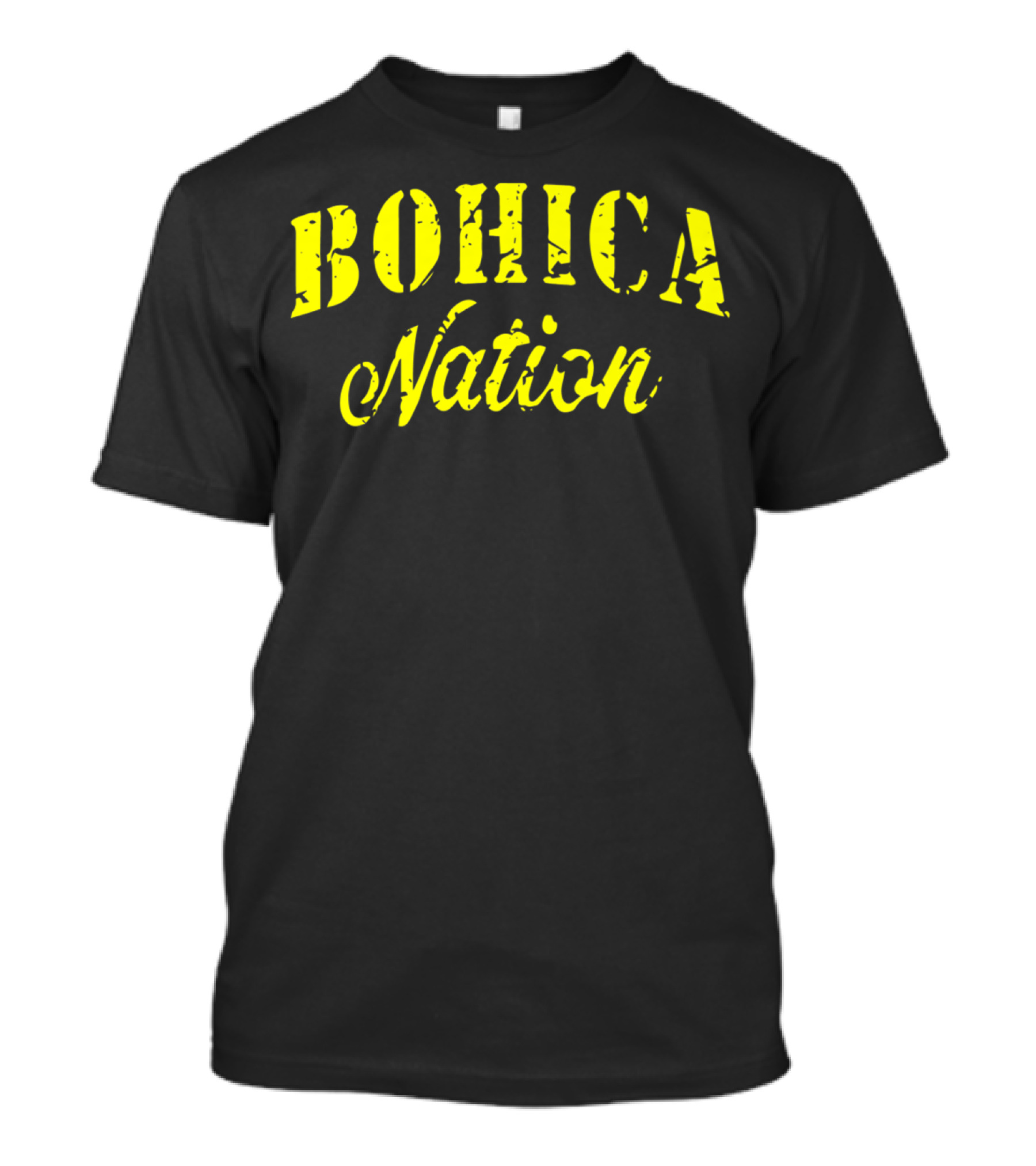 BOHICA Nation Military Style Stencil Font Vintage Distressed Look T-Shirt