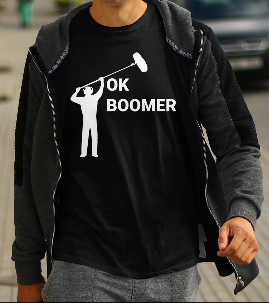 Boom Operator Ok Boomer Boom Microphone Sound T-Shirt