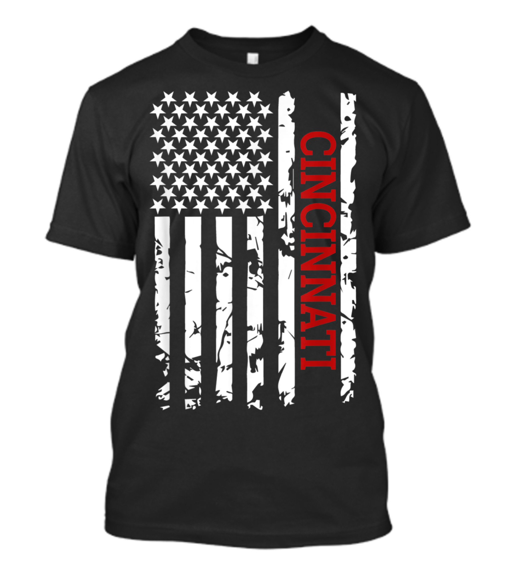 Cincinnati American Flag Grunge T-Shirt