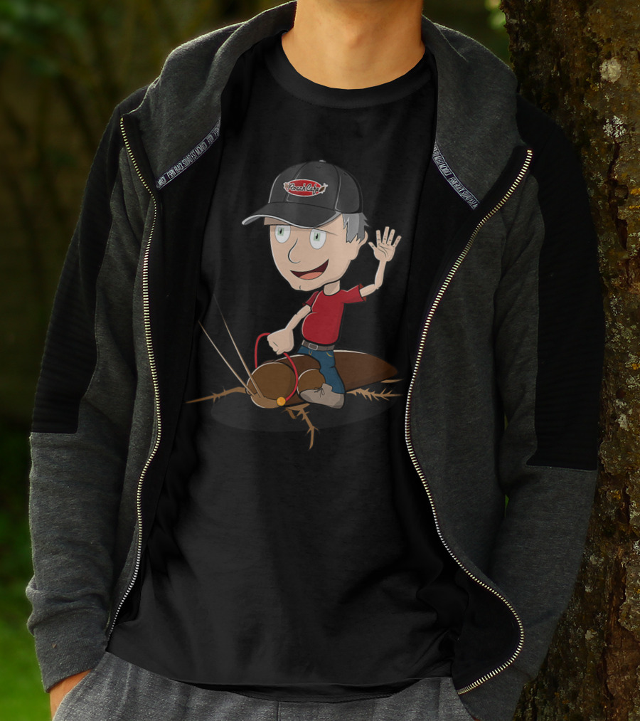 Cockroach Craig Cartoon Character With Cap And Giant Roach T-Shirt