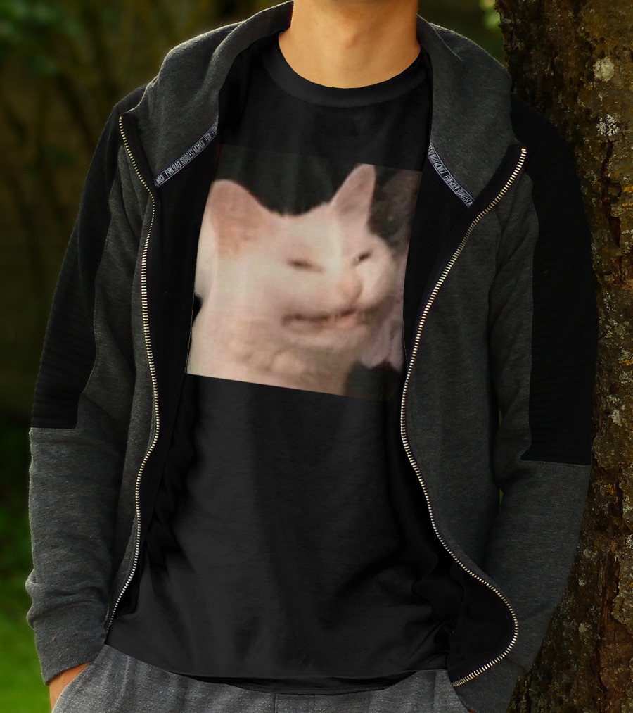 Confused Laughing Cat Meme Expression T-Shirt