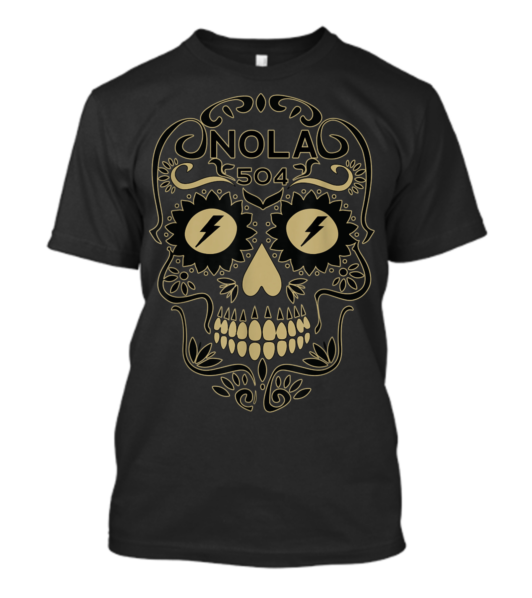 NOLA 504 Sugar Skull New Orleans Electric T-Shirt