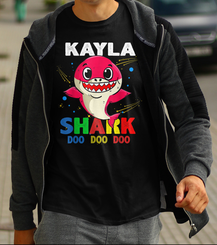 Kayla Shark Doo Doo Doo Custom Name Colorful T-Shirt