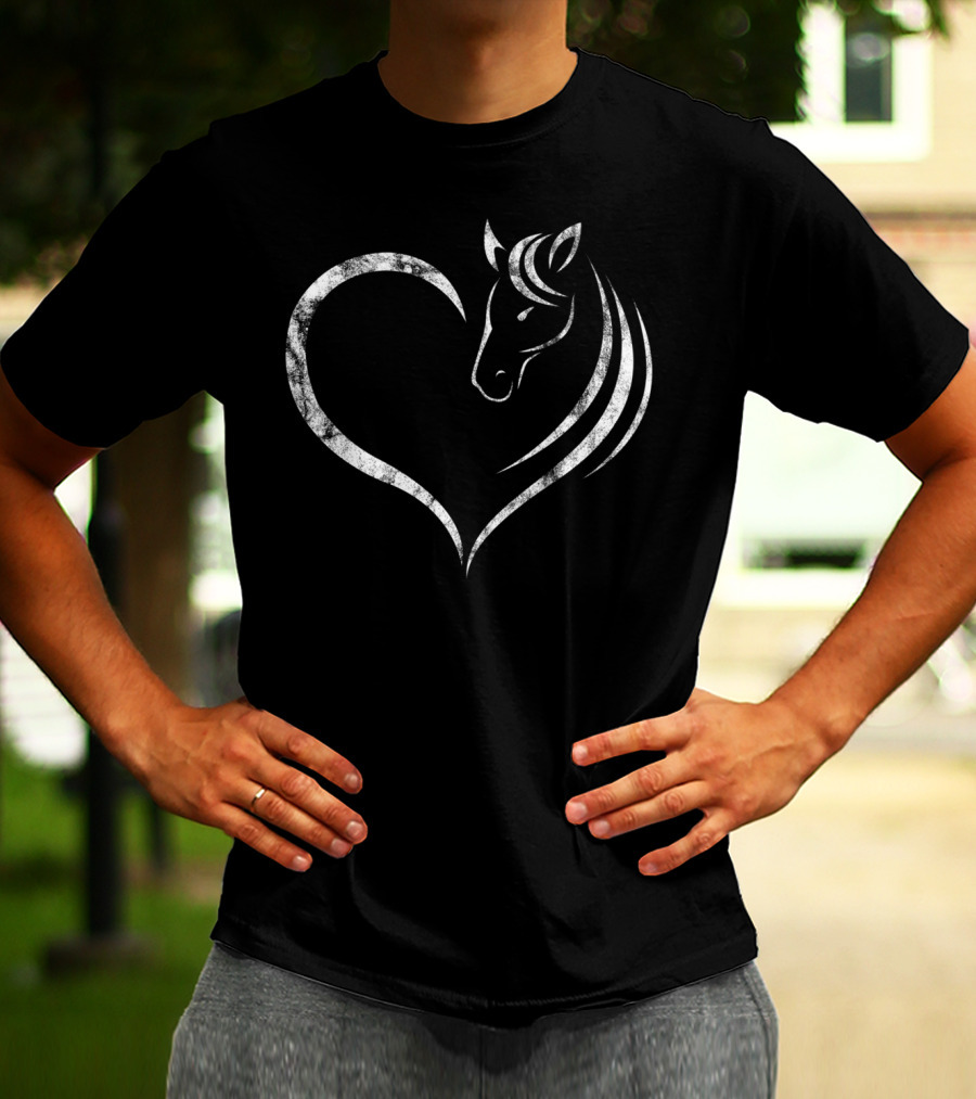 Cute Horse Lover Heart T-Shirt