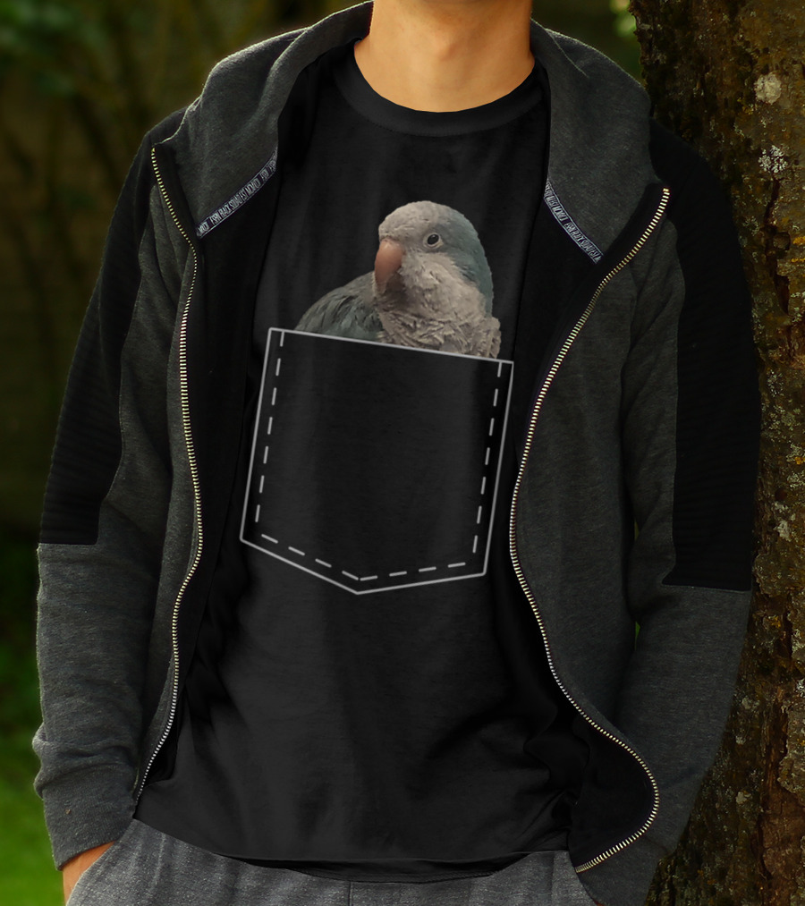 Quaker Parrot Pocket Parakeet Lover Cute Bird T-Shirt