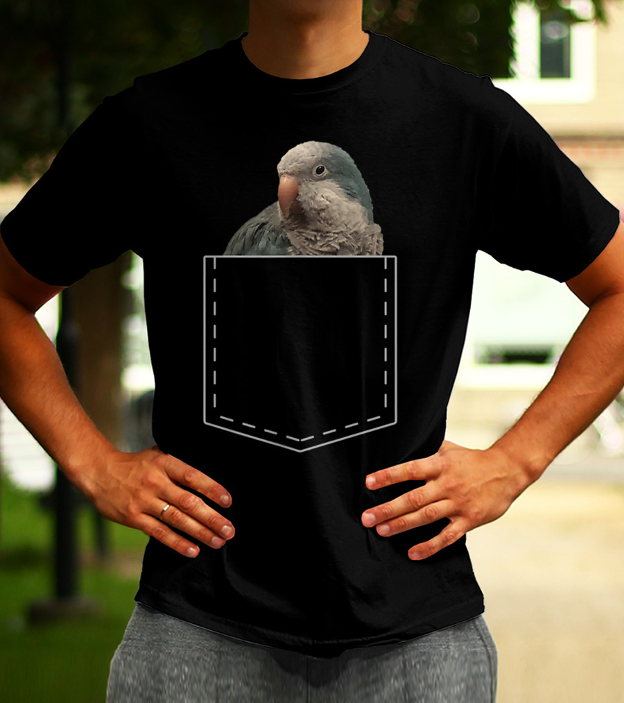 Quaker Parrot Pocket Parakeet Lover Cute Bird T-Shirt