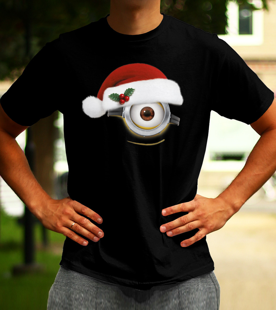 Despicable Me Minions Christmas Santa Hat Holiday T-Shirt