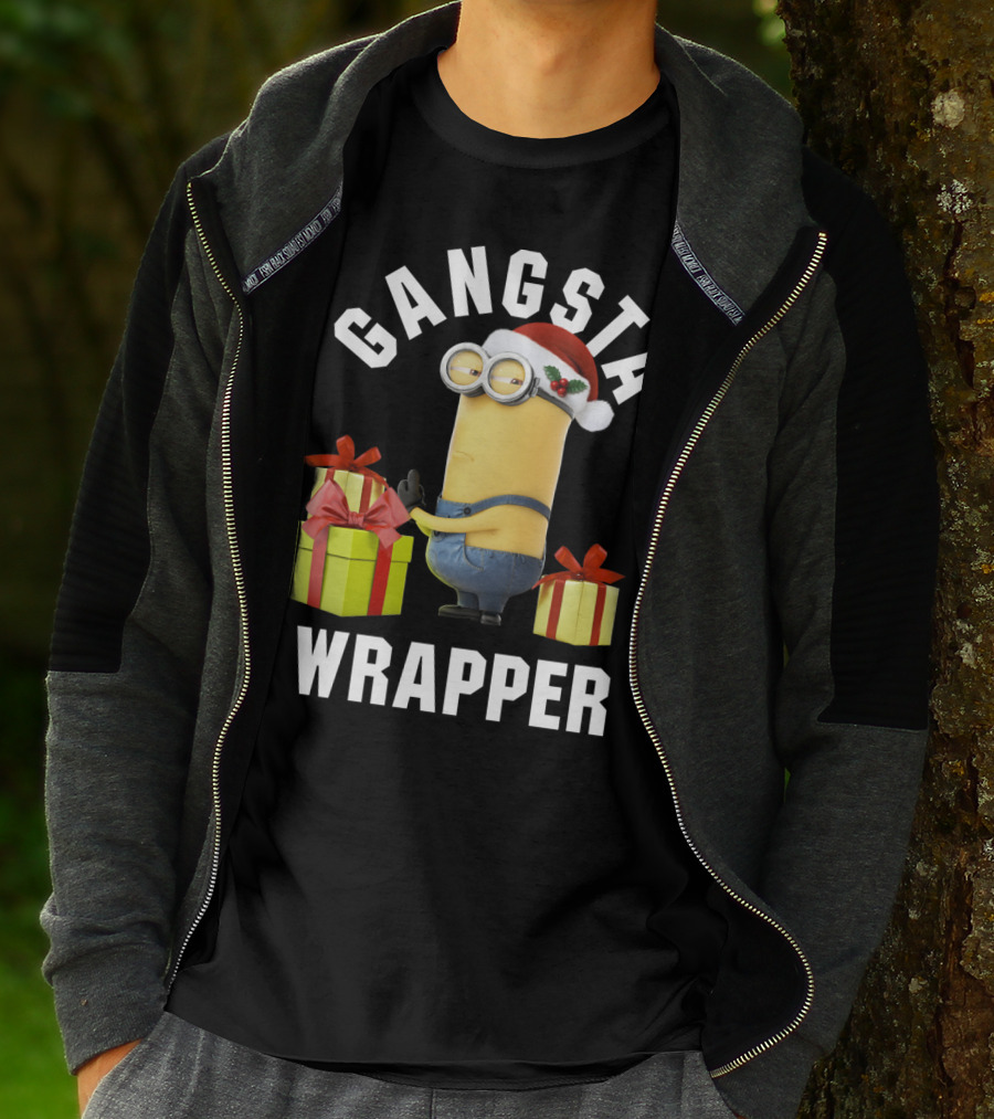 Despicable Me Minions Gangsta Wrapper Santa Holiday T-Shirt