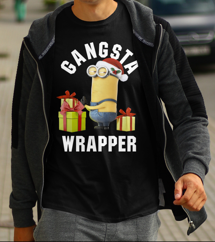 Despicable Me Minions Gangsta Wrapper Santa Holiday T-Shirt