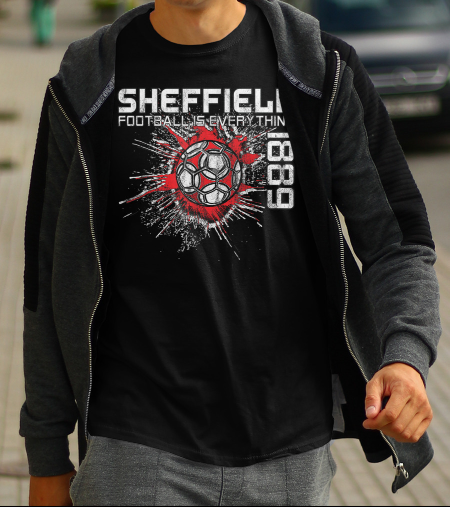 Sheffield Football Is Everything 1889 Splatter Ball T-Shirt