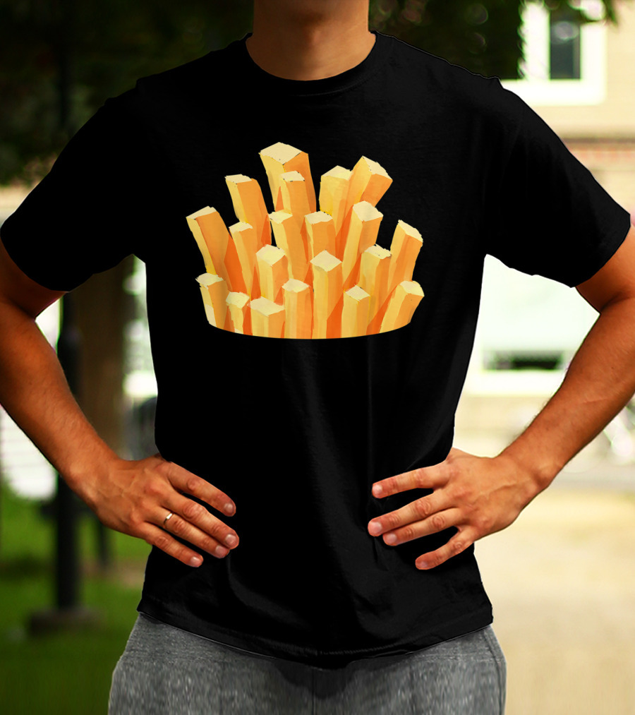 French Fries Costume Halloween Easy Cosplay Iconic Food T-Shirt