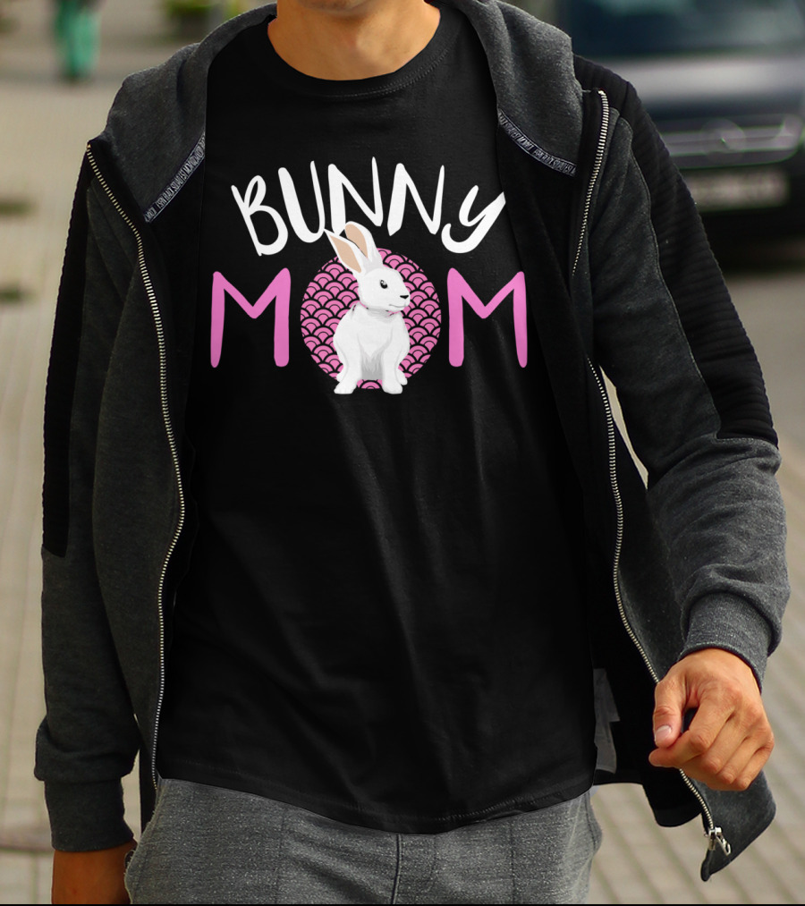 Bunny Mom White Dwarf Rabbit Pink T-Shirt