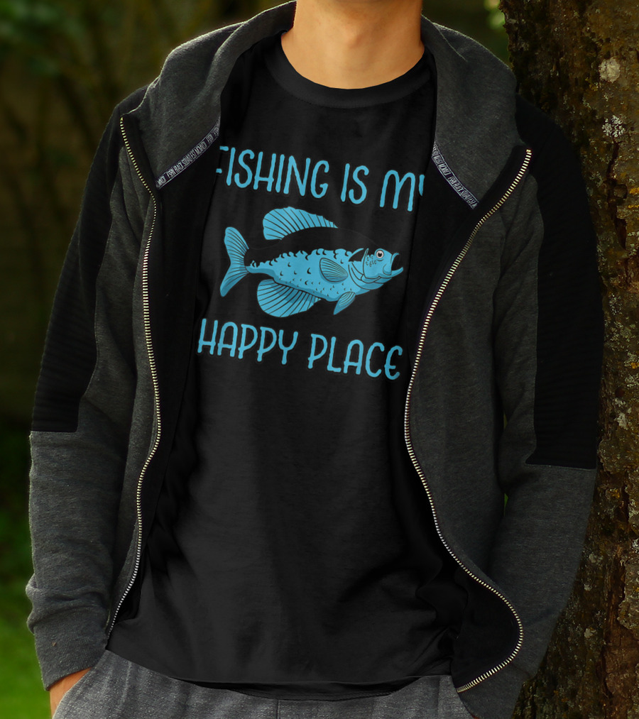 Fishing Is My Happy Place Fish T-Shirt