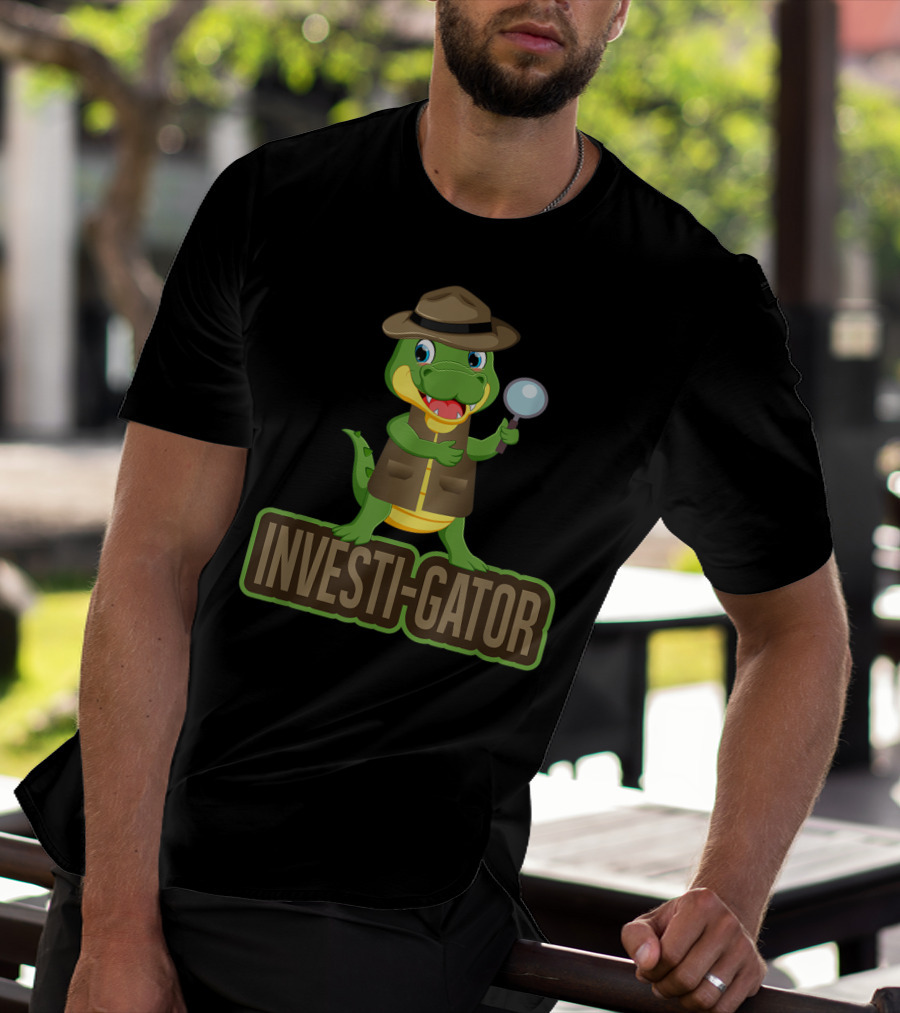 Investi-Gator Detective Alligator Funny Investigator Pun T-Shirt