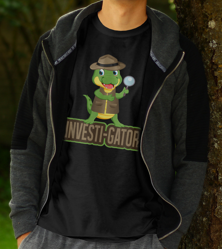 Investi-Gator Detective Alligator Funny Investigator Pun T-Shirt