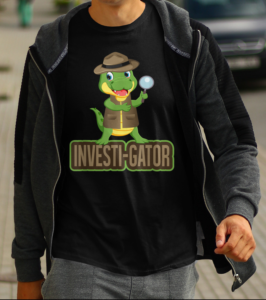 Investi-Gator Detective Alligator Funny Investigator Pun T-Shirt