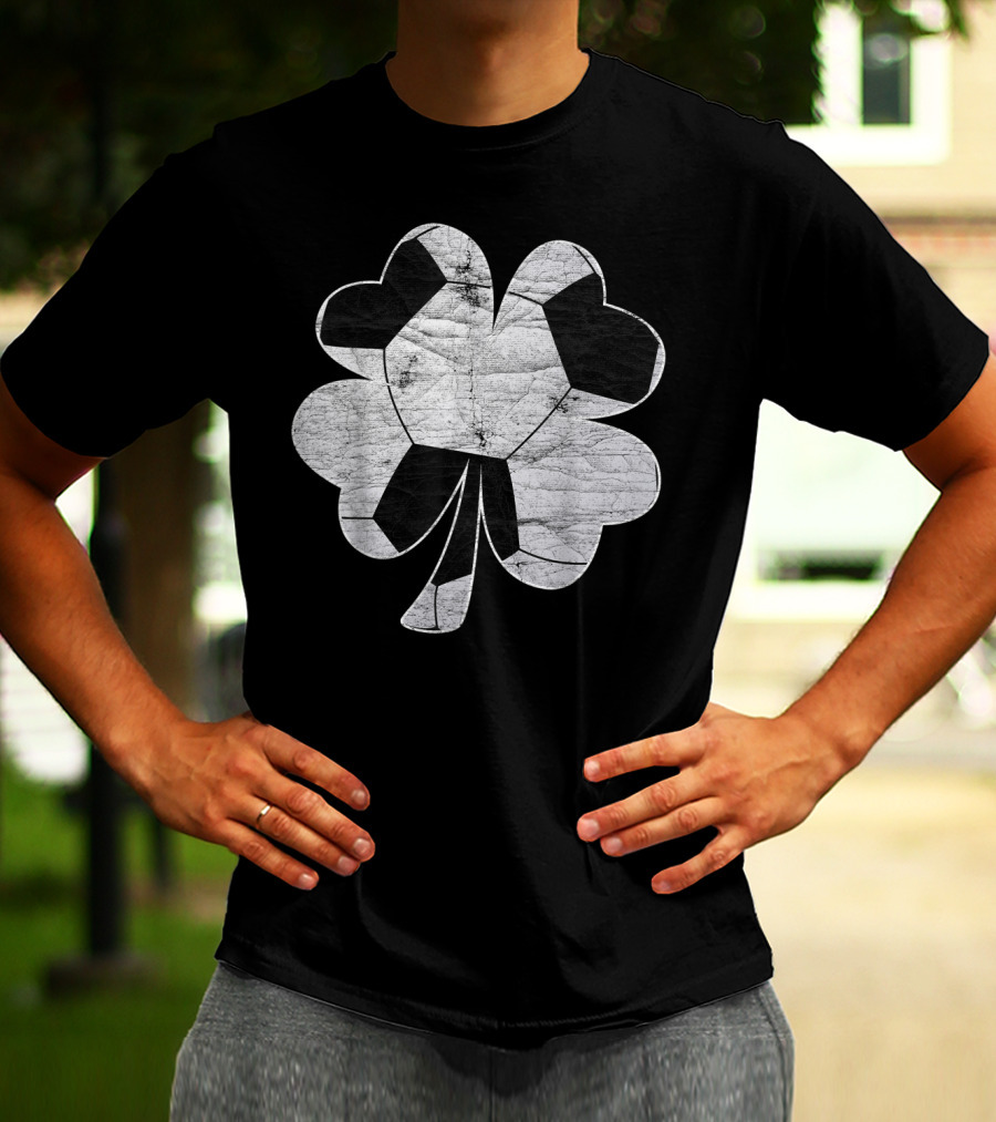 Funny Soccer Irish Shamrock Boys Men T-Shirt