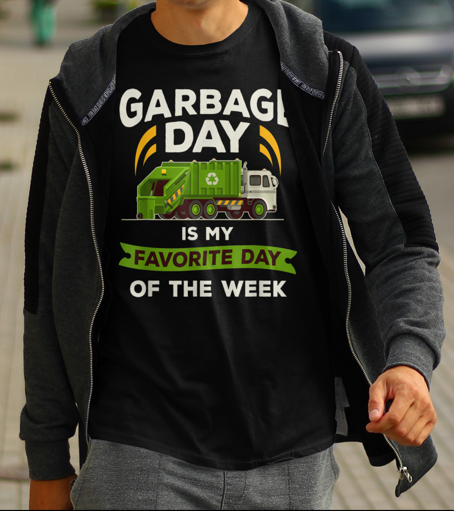 Garbage Day Is My Favorite Day Of The Week Kids City Garbage Truck T-Shirt